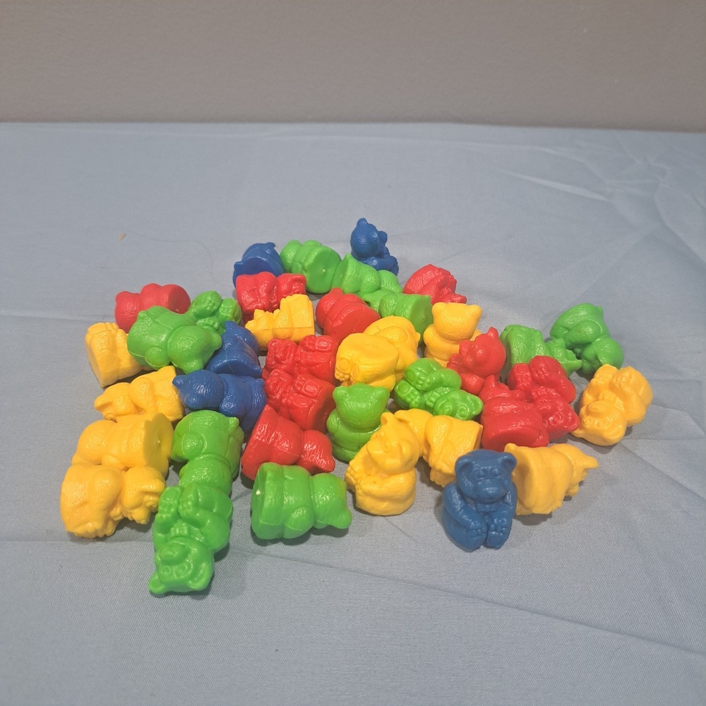 Plastic Counting Bears Math Sorting Manipulatives 39pc Set Primary Colors Toy
